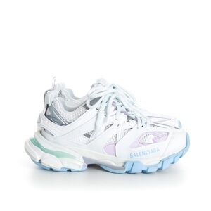 Balenciaga Women's Track Sneaker - White with Pastel Blue, Mint, Lavender